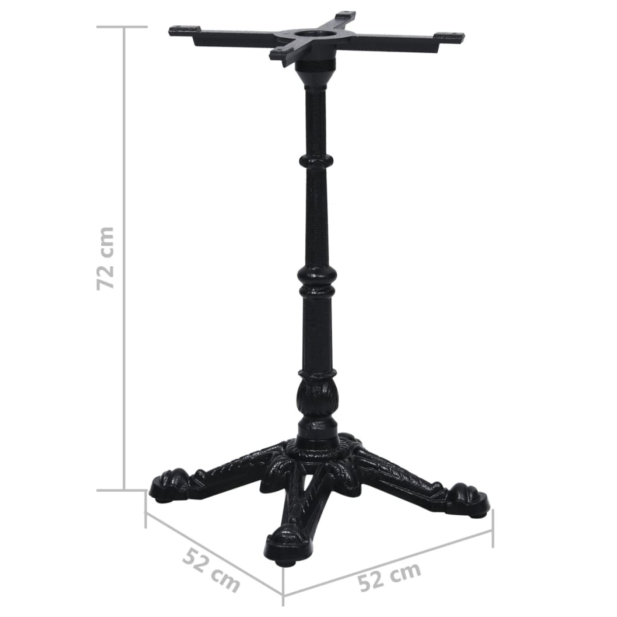 vidaXL Πόδι Τραπεζιού Bistro Μαύρο 52x52x72 εκ. από Χυτοσίδηρο