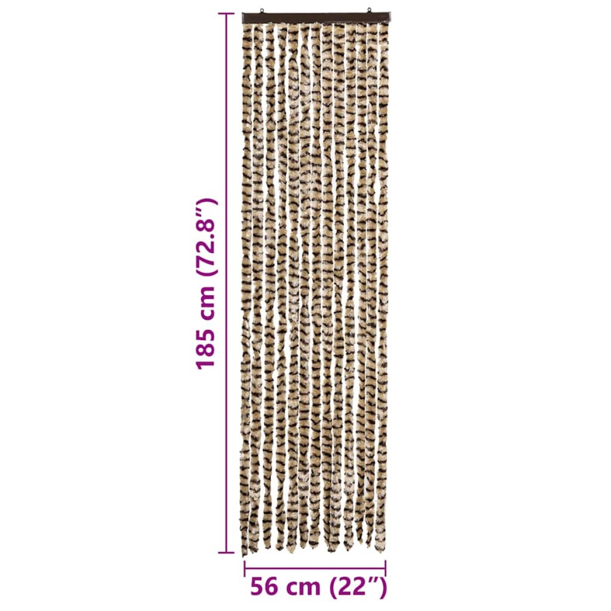 vidaXL Σήτα - Κουρτίνα Πόρτας Μπεζ / Καφέ 56 x 185 εκ. από Σενίλ