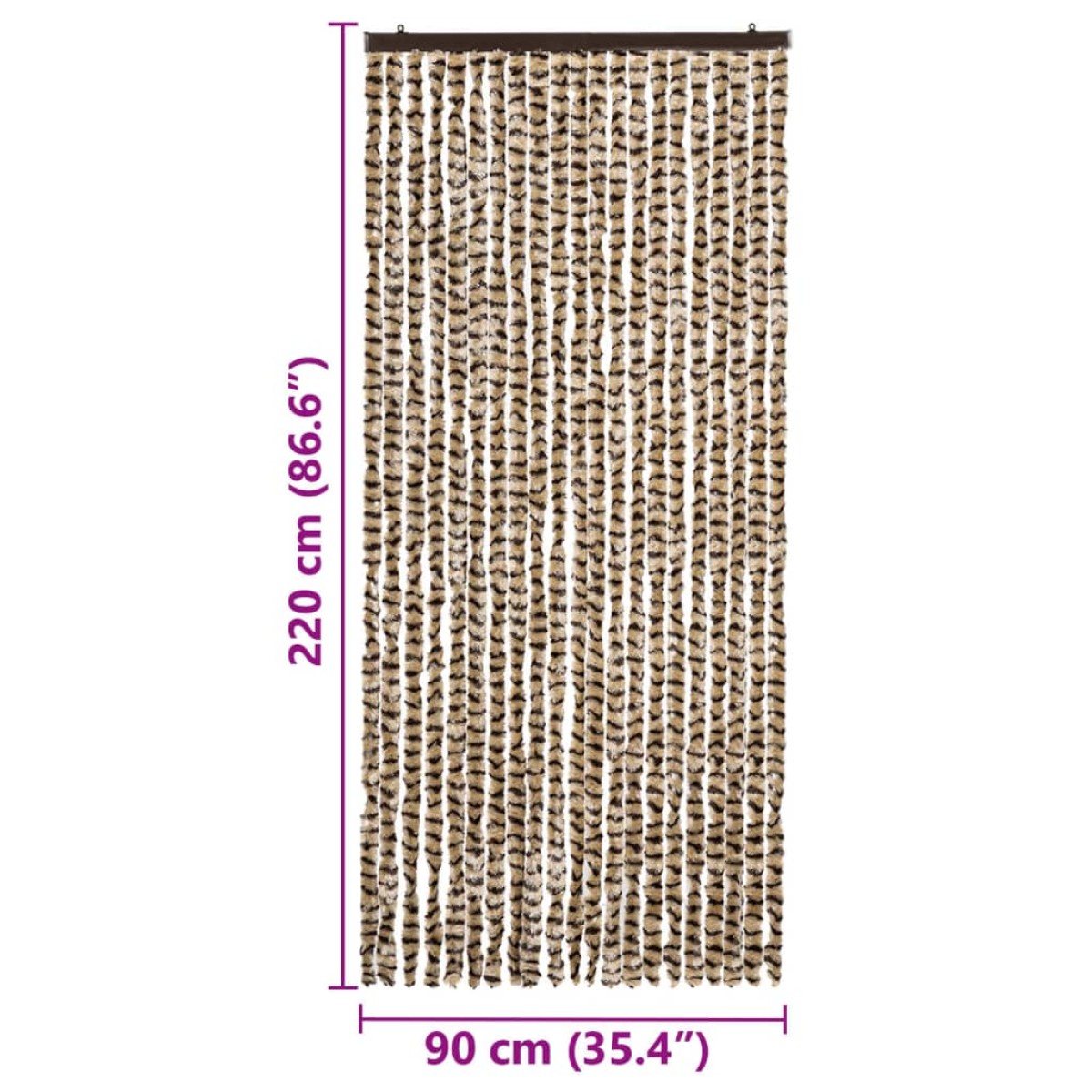 vidaXL Σήτα - Κουρτίνα Πόρτας Μπεζ / Καφέ 90 x 220 εκ. από Σενίλ