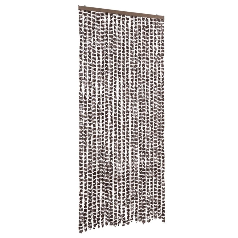 vidaXL Σήτα - Κουρτίνα Πόρτας Καφέ / Μπεζ 90 x 220 εκ. από Σενίλ