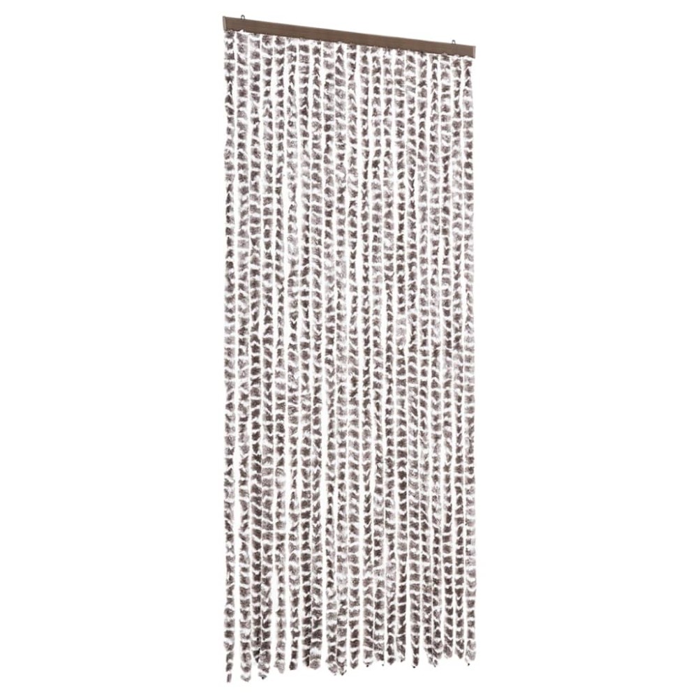 vidaXL Σήτα - Κουρτίνα Πόρτας Taupe / Λευκό 90 x 220 εκ. από Σενίλ
