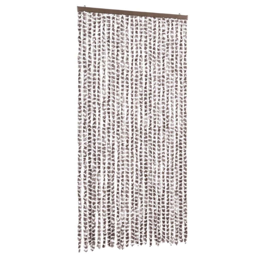 vidaXL Σήτα - Κουρτίνα Πόρτας Taupe / Λευκό 100 x 220 εκ. από Σενίλ