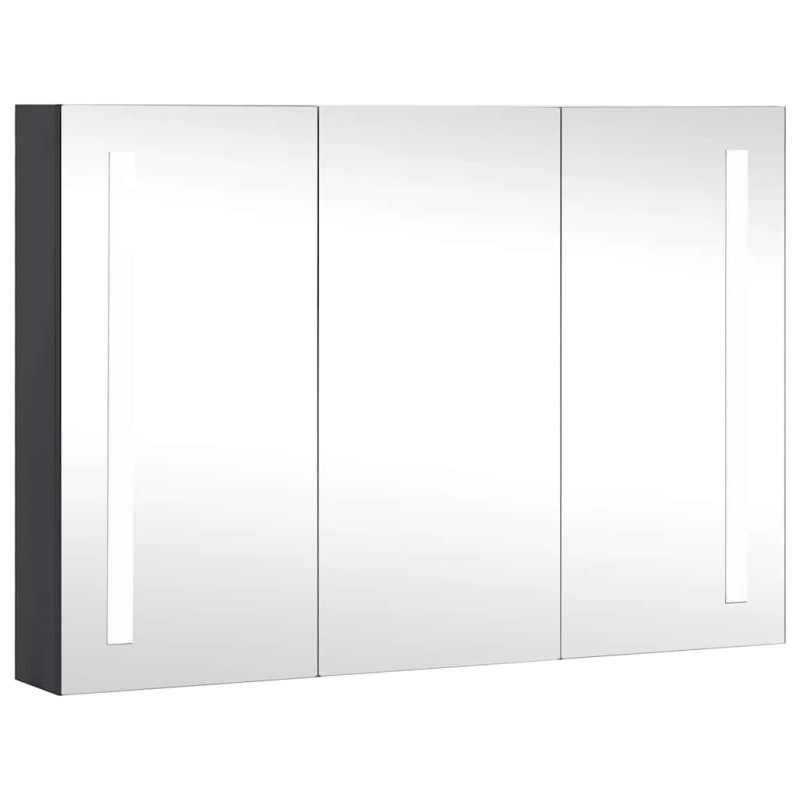 vidaXL Καθρέφτης Μπάνιου με Ντουλάπι & LED 89 x 14 x 62 εκ.