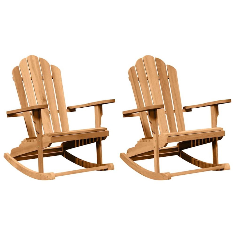 vidaXL Καθιστική Καρέκλα Ροκ Adirondack 2 τμχ. Καφέ Μασίφ ξύλο teak