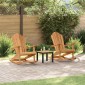 vidaXL Καθιστική Καρέκλα Ροκ Adirondack 2 τμχ. Καφέ Μασίφ ξύλο teak