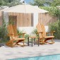 vidaXL Καθιστική Καρέκλα Ροκ Adirondack 2 τμχ. Καφέ Μασίφ ξύλο teak