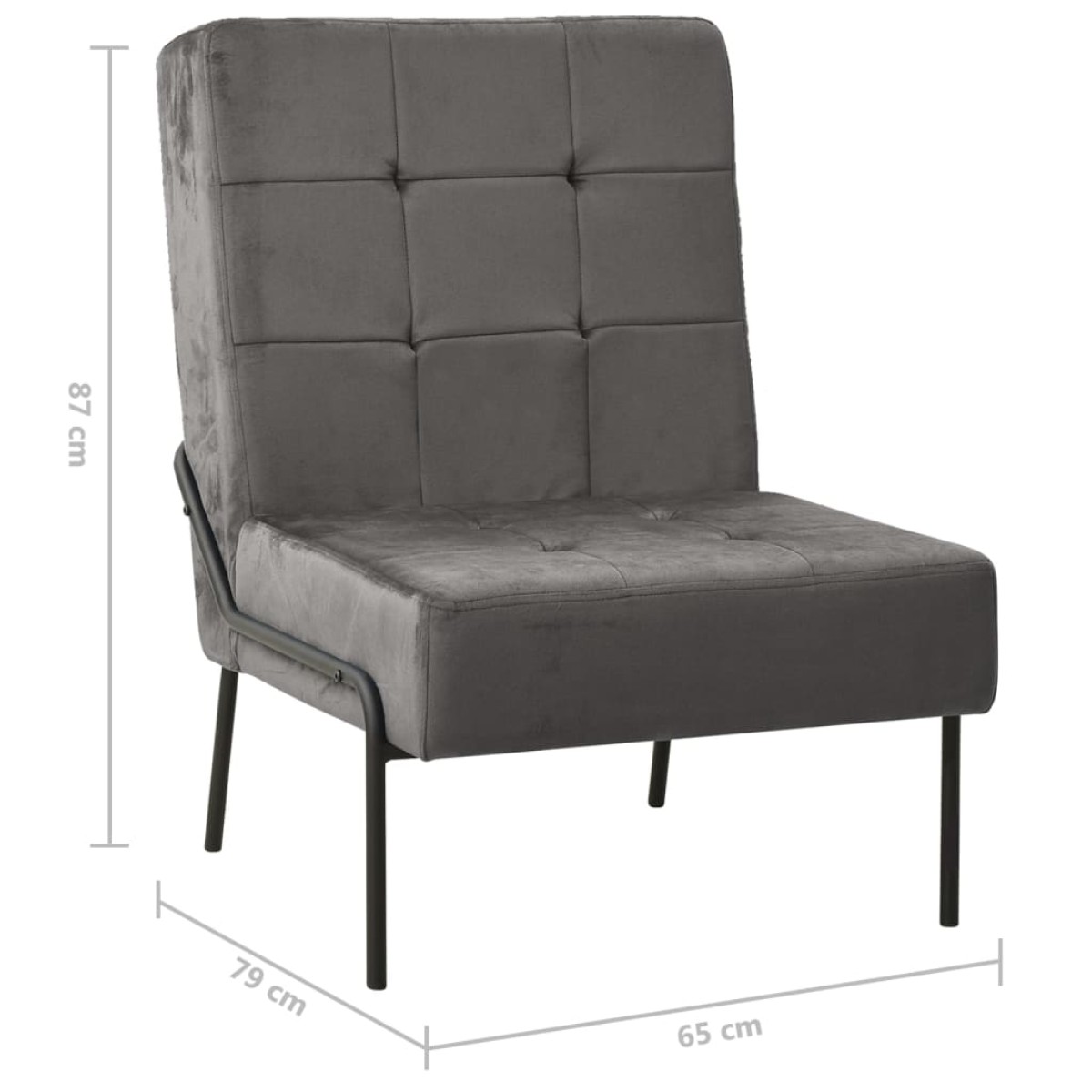 vidaXL Καρέκλα Relax Σκούρο Γκρι 65 x 79 x 87 εκ. Βελούδινη