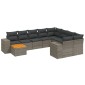 vidaXL Σαλόνι Κήπου 11 Τεμαχίων Γκρι από Συνθετικό Ρατάν με Μαξιλάρια