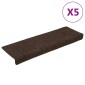 vidaXL Πατάκια Σκάλας 15 τεμ. καφέ 65x21x4 εκ. Βελονιασμένα