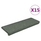 vidaXL Πατάκια Σκάλας Μοκέτα 15 τεμ. Πράσινα 65x21x4 εκ.