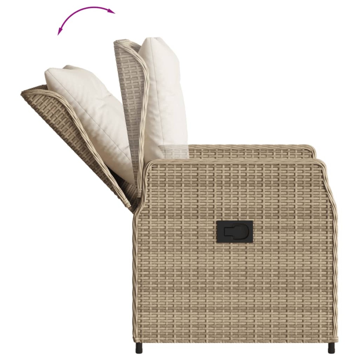 vidaXL Σετ Τραπεζαρίας Κήπου 5 τεμ. Μπεζ Συνθετικό Ρατάν με Μαξιλάρι