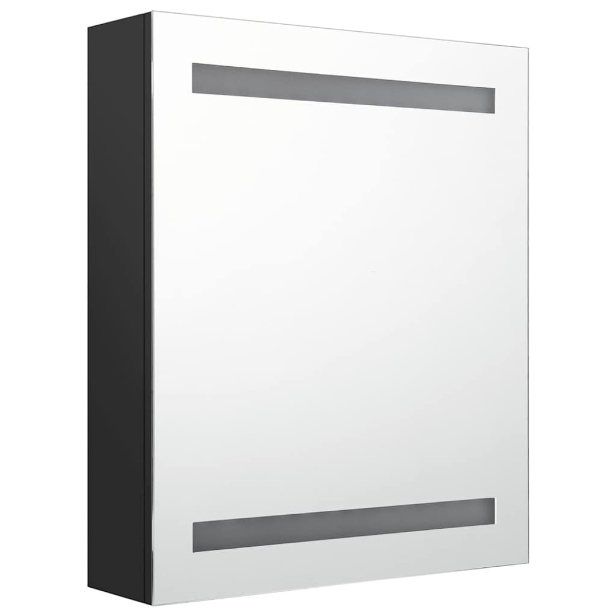 vidaXL Καθρέφτης Μπάνιου με Ντουλάπι / LED Μαύρο 50 x 14 x 60 εκ.