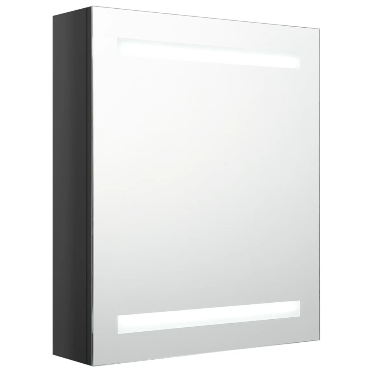 vidaXL Καθρέφτης Μπάνιου με Ντουλάπι & LED Λαμπερό Μαύρο 50x14x60 εκ.