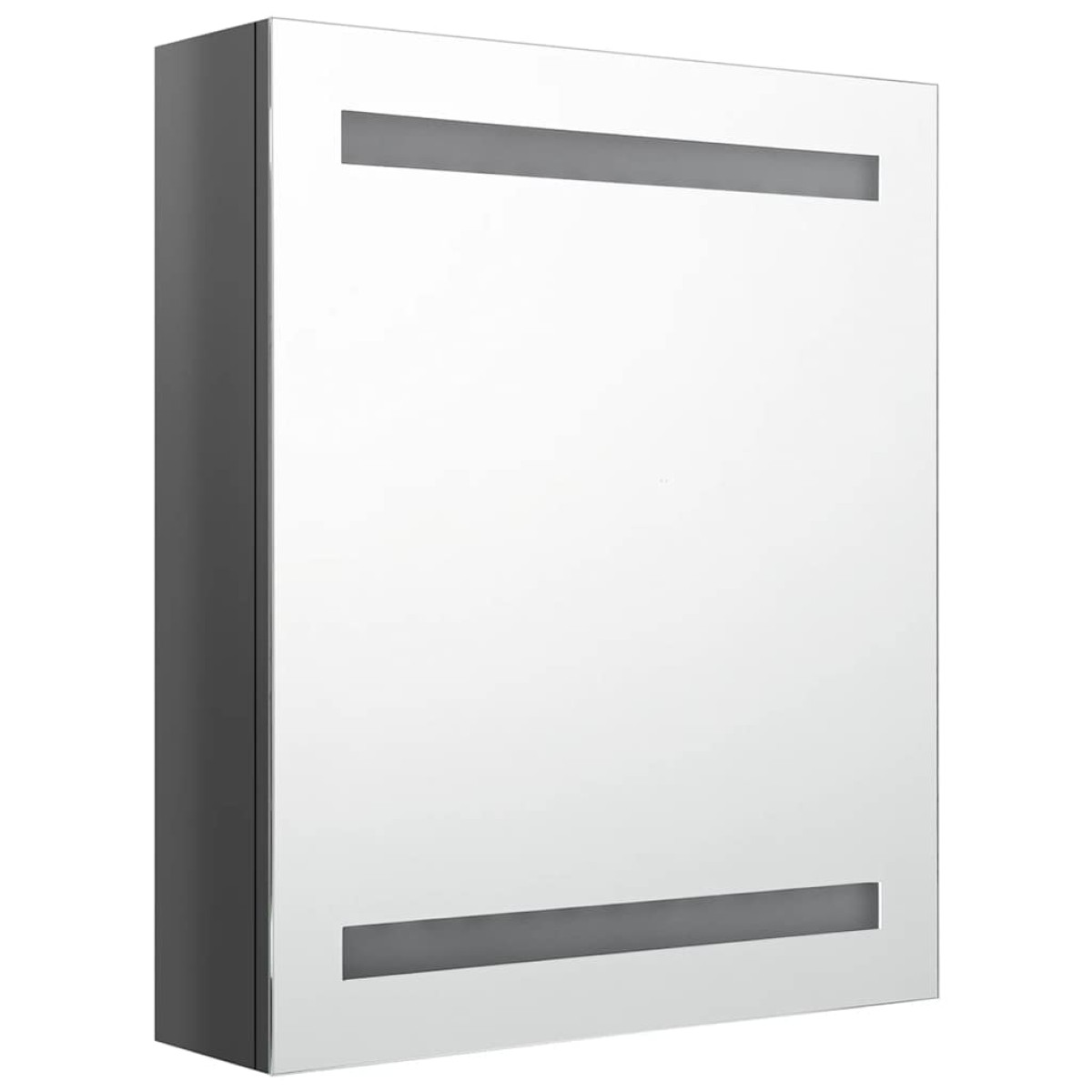 vidaXL Ντουλάπι Μπάνιου με Καθρέφτη & LED Γυαλ. Γκρι 50 x 14 x 60 εκ.
