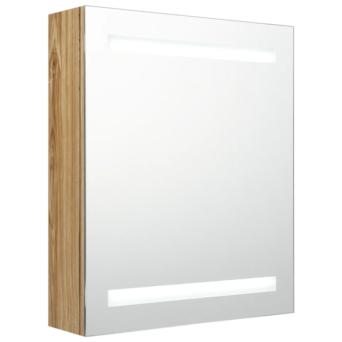 vidaXL Καθρέφτης Μπάνιου με Ντουλάπι / LED Δρυς 50 x 14 x 60 εκ.
