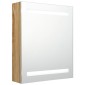 vidaXL Καθρέφτης Μπάνιου με Ντουλάπι / LED Δρυς 50 x 14 x 60 εκ.