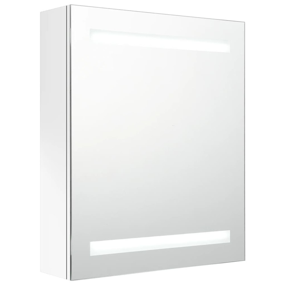 vidaXL Καθρέφτης Μπάνιου με Ντουλάπι & LED Λαμπερό Λευκό 50x14x60 εκ.
