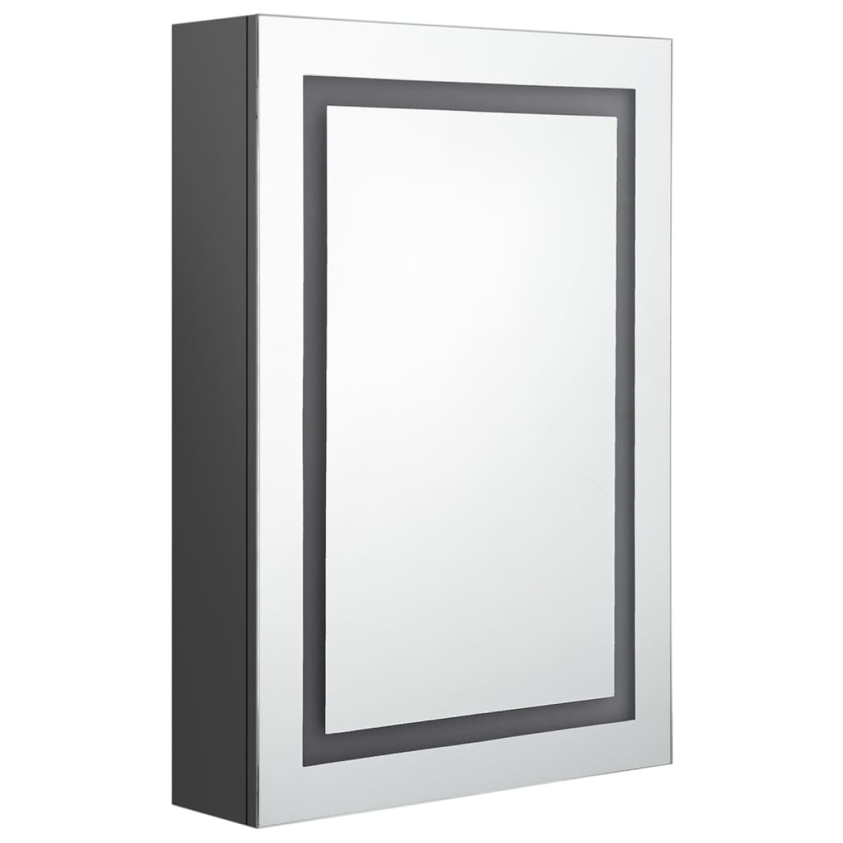 vidaXL Καθρέφτης Μπάνιου με Ντουλάπι & Φωτισμό LED Γκρι 50x13x70 εκ.