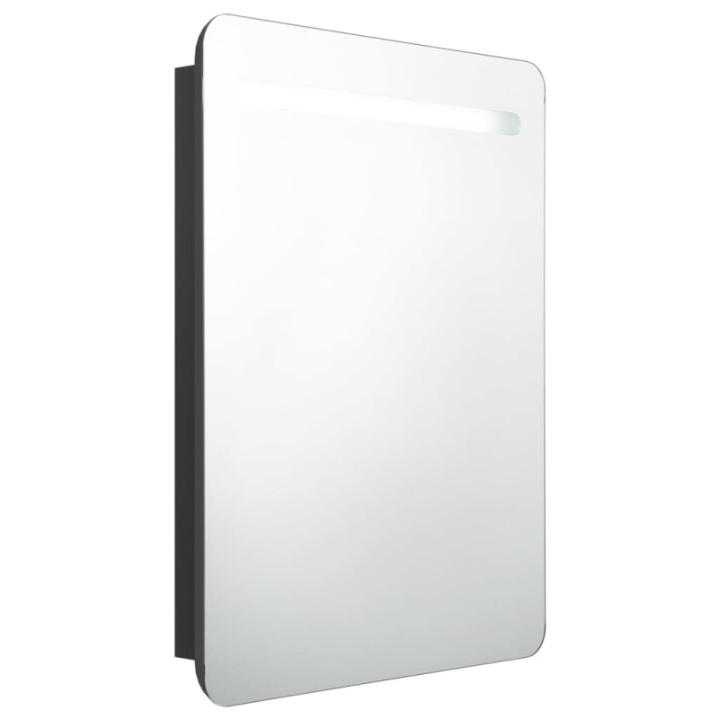 vidaXL Καθρέφτης Μπάνιου με Ντουλάπι / LED Μαύρο 60 x 11 x 80 εκ.