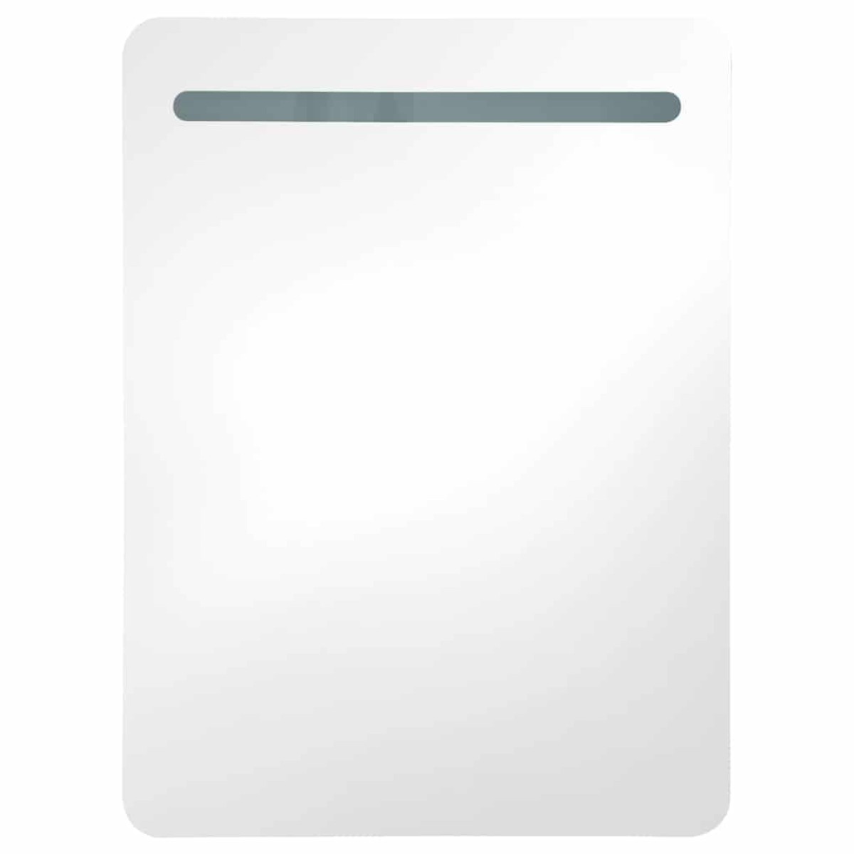 vidaXL Ντουλάπι Μπάνιου με Καθρέφτη & LED Γυαλ. Γκρι 60 x 11 x 80 εκ.