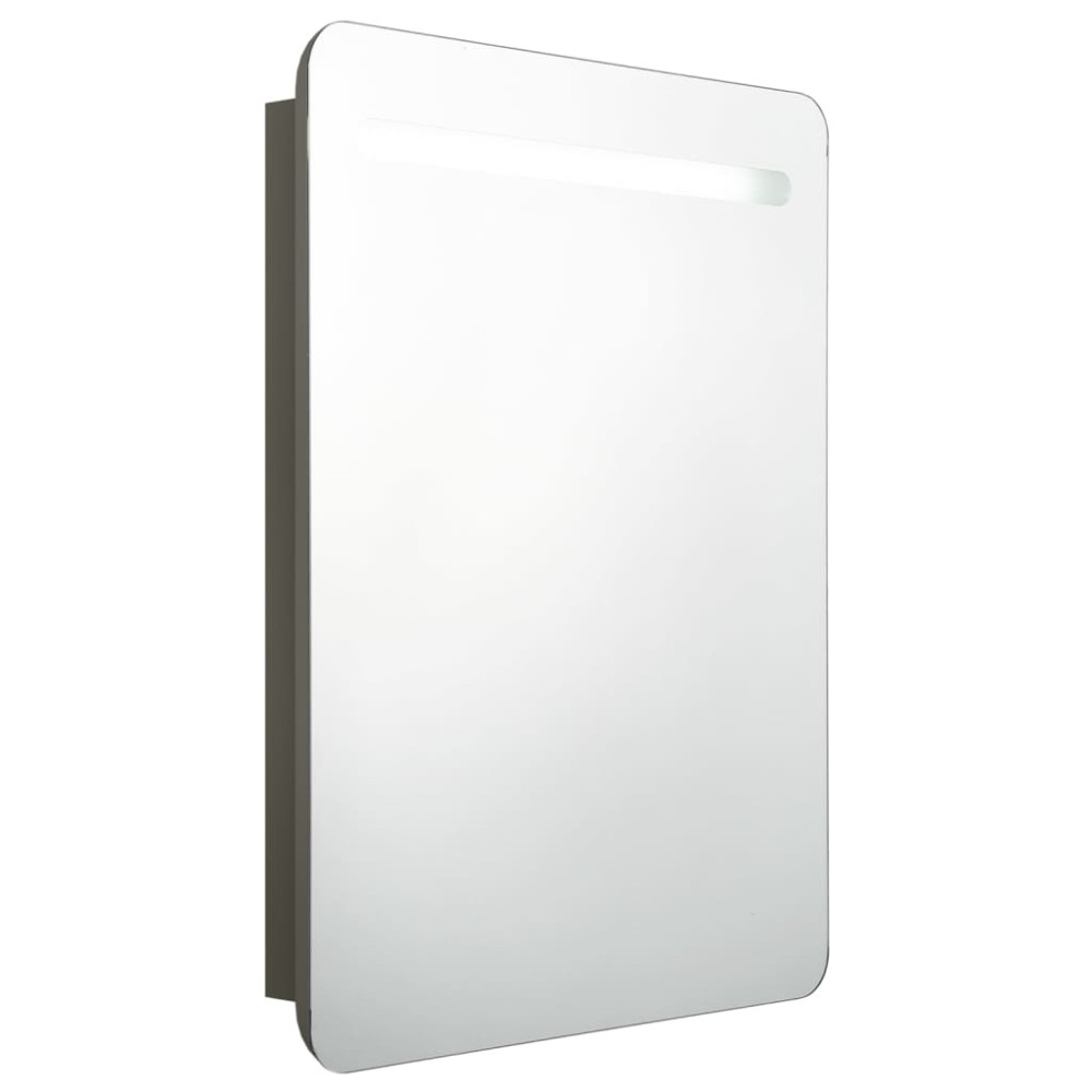 vidaXL Καθρέφτης Μπάνιου με Ντουλάπι / LED Ανθρακί 60 x 118 x 60 εκ.