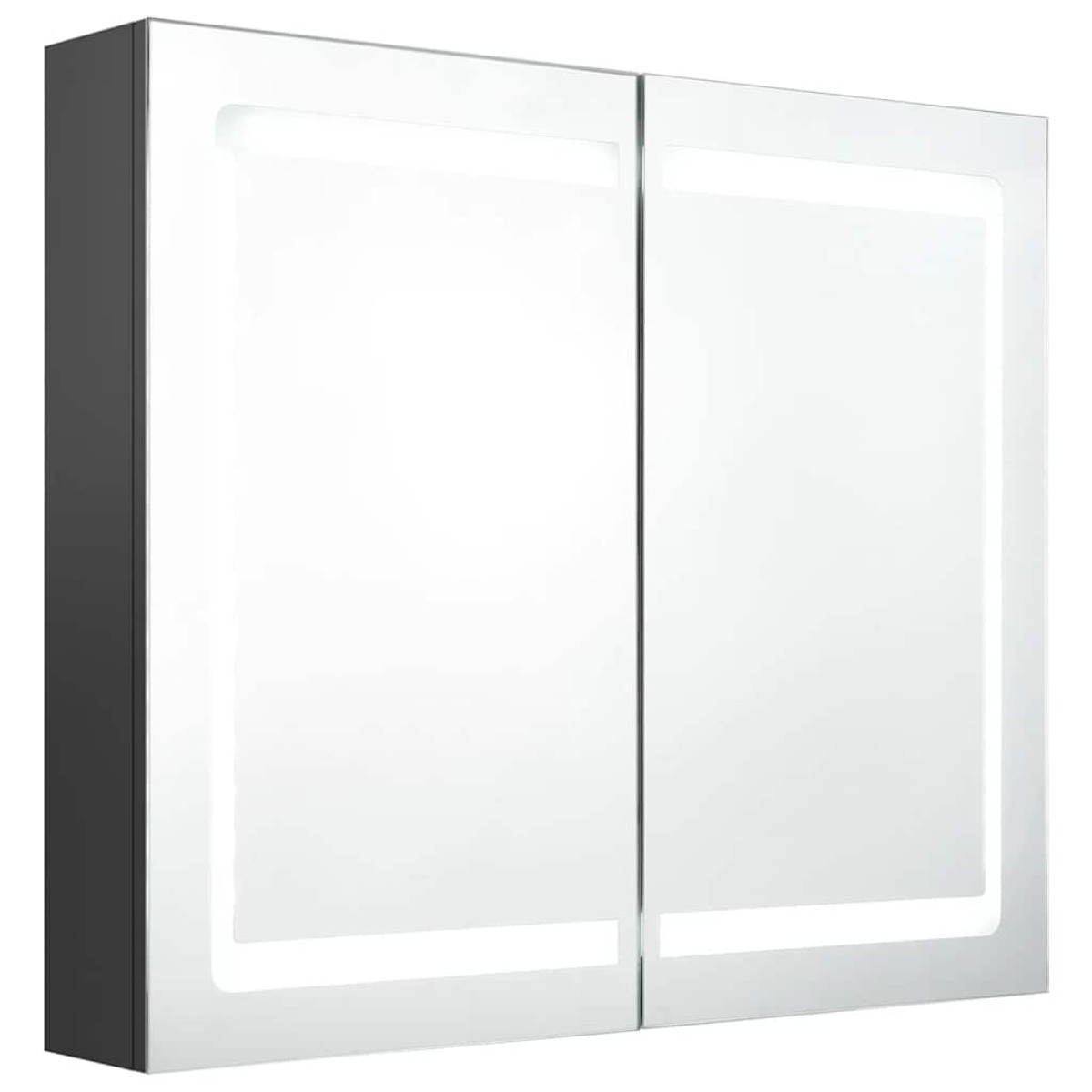 vidaXL Καθρέφτης Μπάνιου με Ντουλάπι & LED Γκρι 80x12x68 εκ.