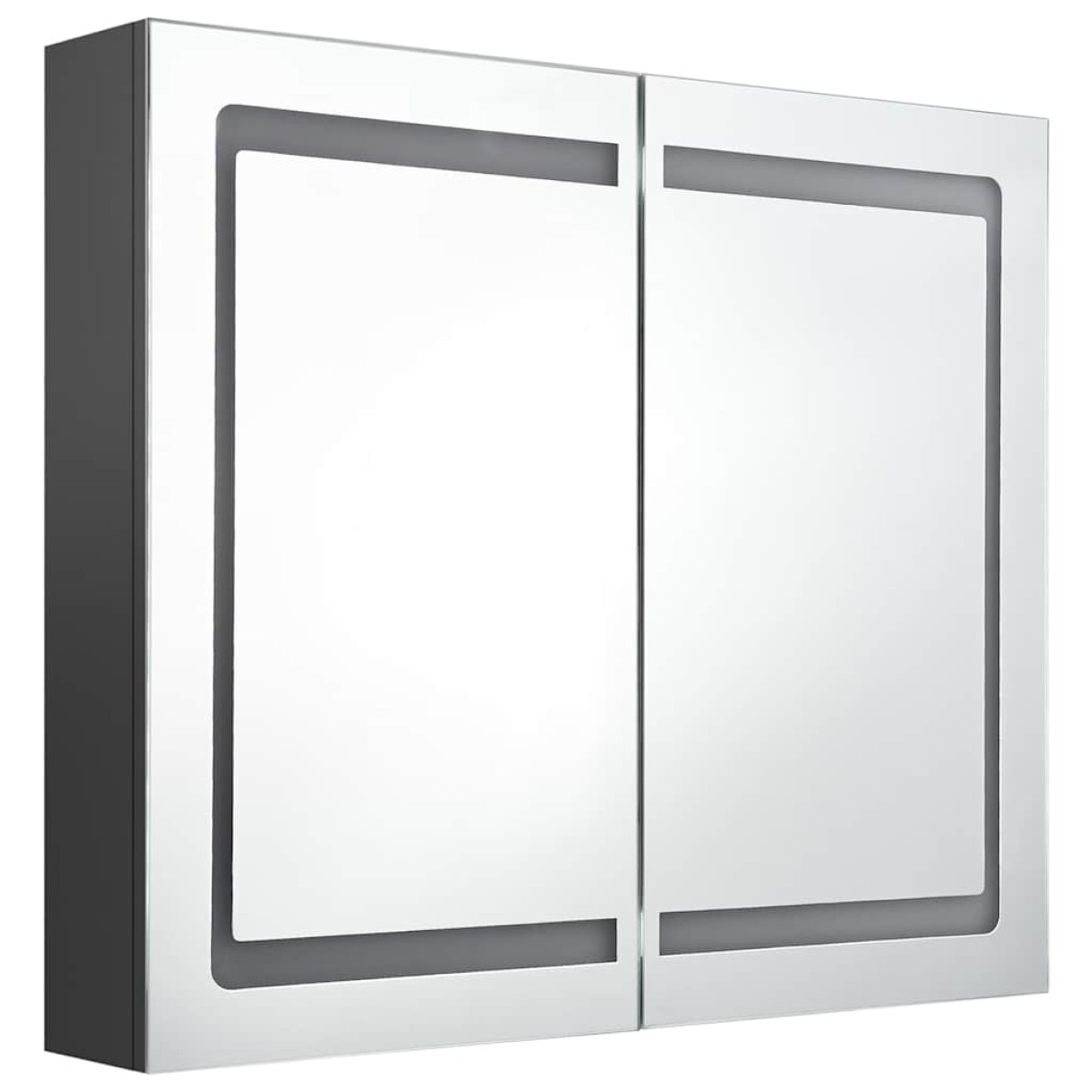 vidaXL Καθρέφτης Μπάνιου με Ντουλάπι & LED Γκρι 80x12x68 εκ.