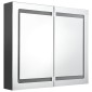 vidaXL Καθρέφτης Μπάνιου με Ντουλάπι & LED Γκρι 80x12x68 εκ.