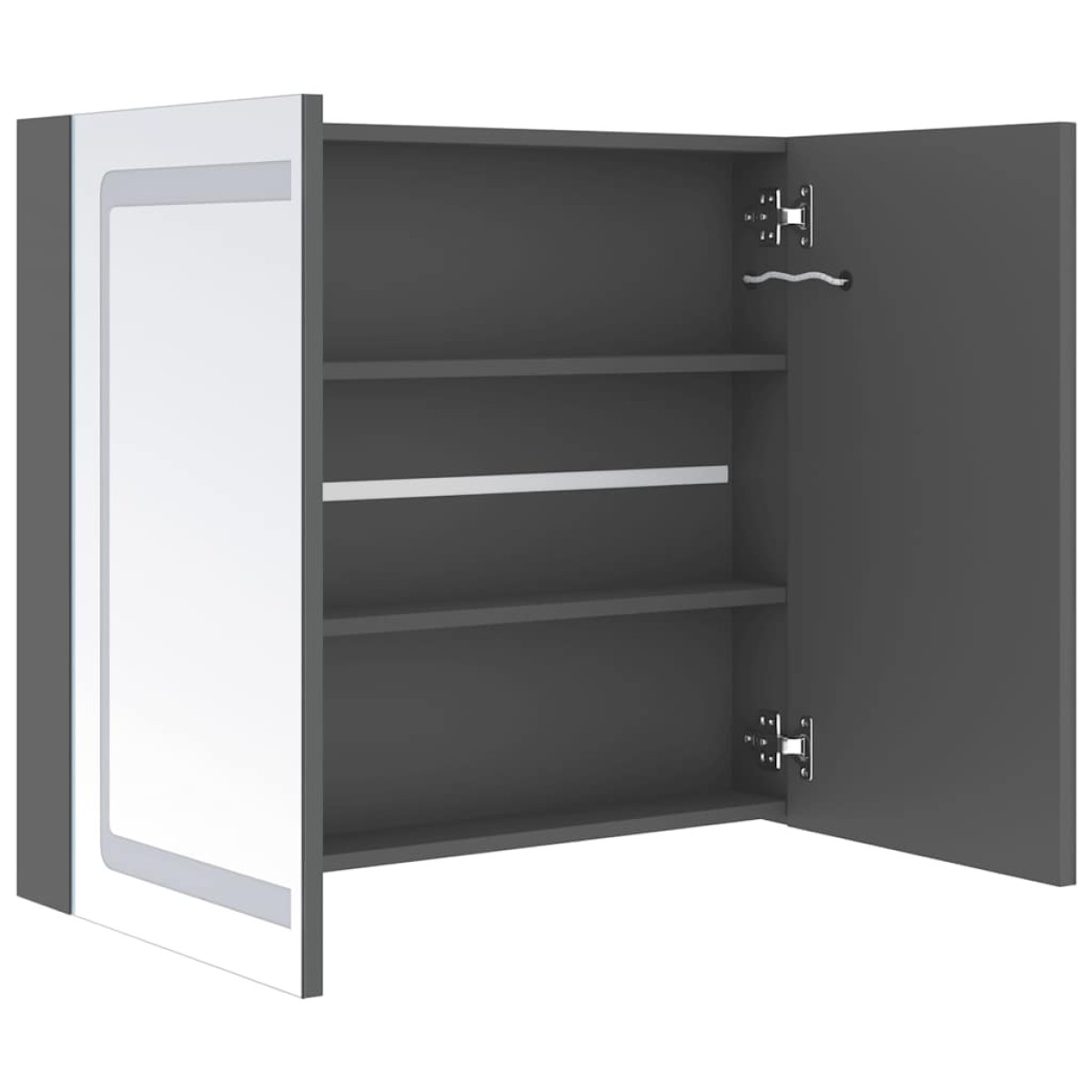 vidaXL Καθρέφτης Μπάνιου με Ντουλάπι & LED Γκρι 80x12x68 εκ.