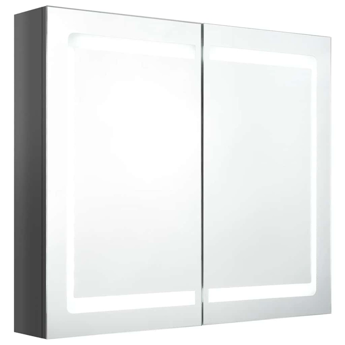 vidaXL Καθρέφτης Μπάνιου με Ντουλάπι & LED Λαμπερό Γκρι 80x12x68 εκ.