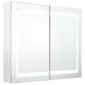 vidaXL Καθρέφτης Μπάνιου με Ντουλάπι & LED Λαμπερό Λευκό 80x12x68 εκ.