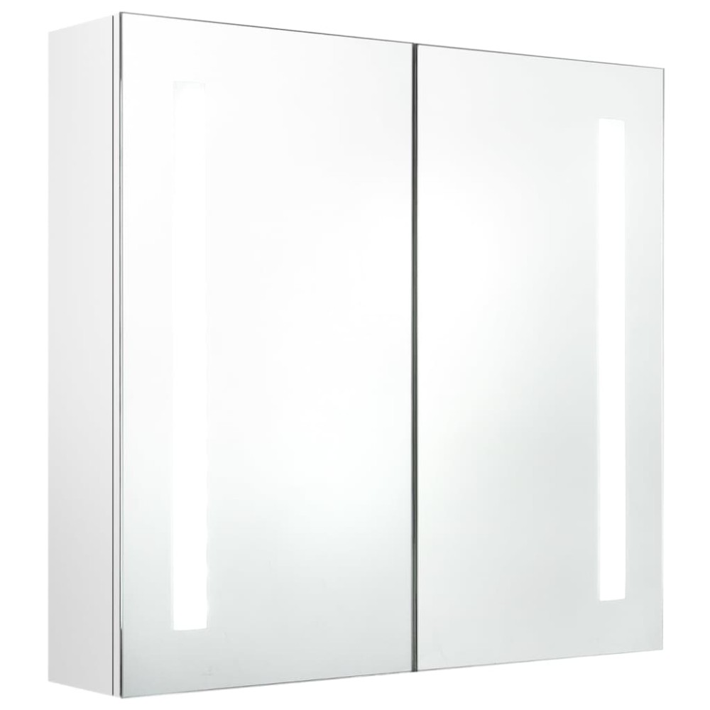 vidaXL Καθρέφτης Μπάνιου με Ντουλάπι & LED Λαμπερό Λευκό 62x14x60 εκ.