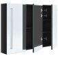 vidaXL Καθρέφτης Μπάνιου με Ντουλάπι & LED Γυαλ. Μαύρο 89x14x62 εκ.