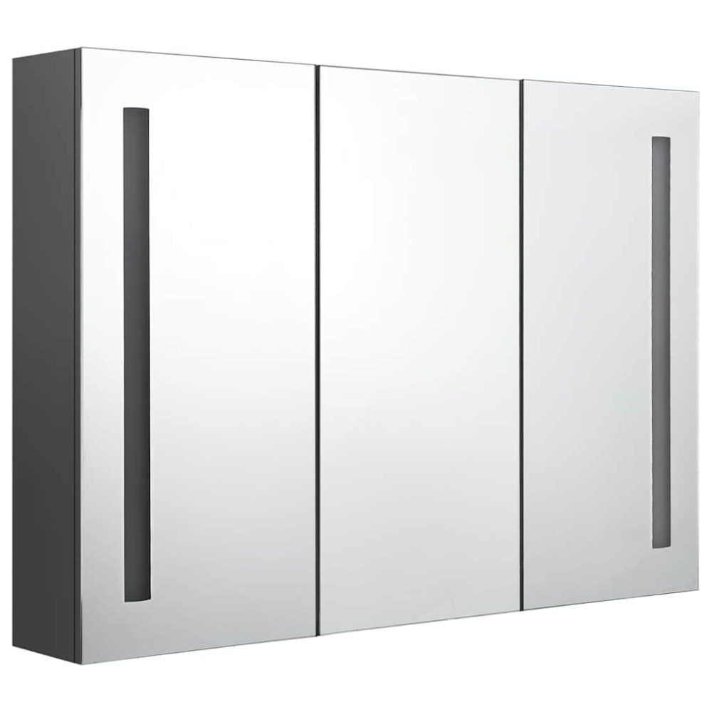 vidaXL Καθρέφτης Μπάνιου με Ντουλάπι & LED Γκρι 89 x 14 x 62 εκ.