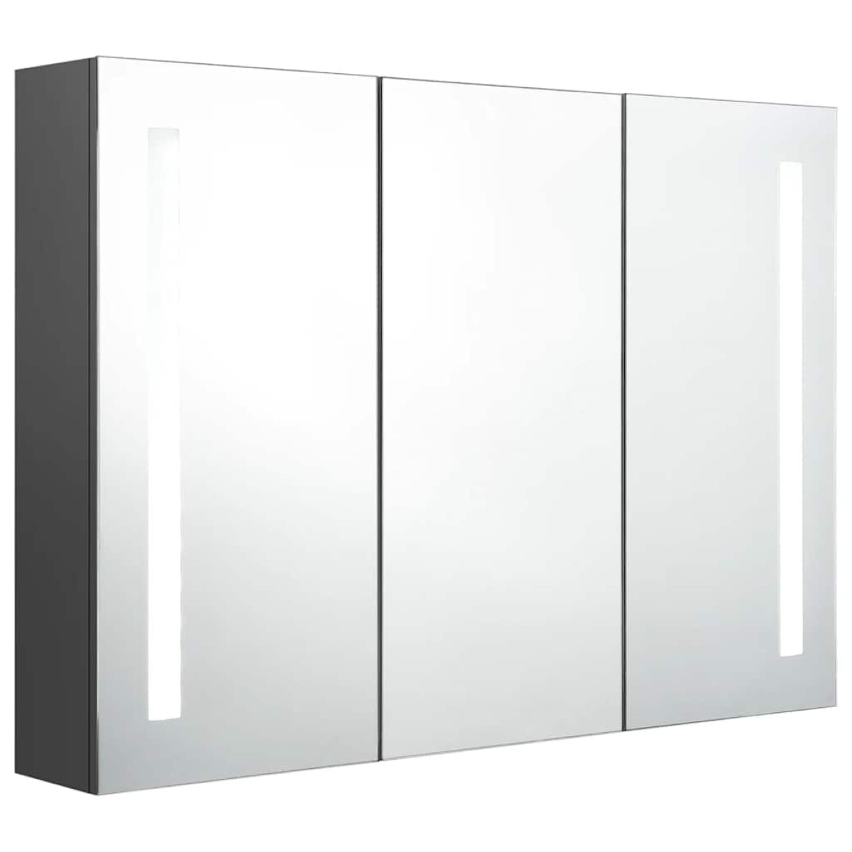 vidaXL Καθρέφτης Μπάνιου με Ντουλάπι & LED Γκρι 89 x 14 x 62 εκ.
