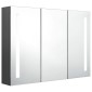 vidaXL Καθρέφτης Μπάνιου με Ντουλάπι & LED Γκρι 89 x 14 x 62 εκ.
