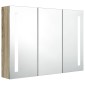 vidaXL Καθρέφτης Μπάνιου με Ντουλάπι & LED Δρυς 89 x 14 x 62 εκ.