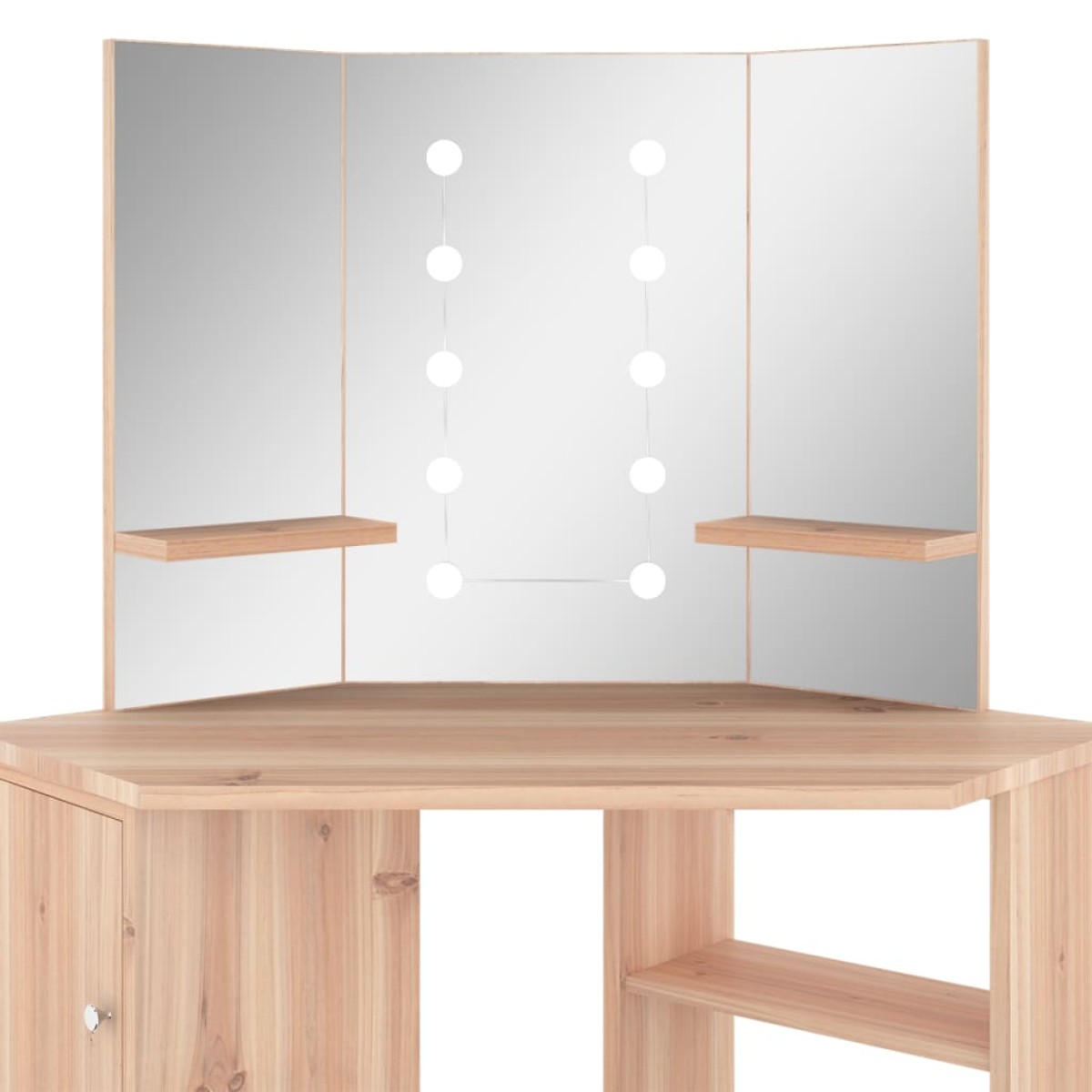 vidaXL Μπουντουάρ Γωνιακό με LED Χρώμα Δρυς 111 x 54 x 141,5 εκ.