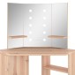 vidaXL Μπουντουάρ Γωνιακό με LED Χρώμα Δρυς 111 x 54 x 141,5 εκ.
