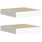 vidaXL Ράφια Τοίχου 2 τεμ. Δρυς και Άσπρο 23x23,5x3,8 εκ. MDF