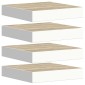 vidaXL Ράφια Τοίχου 4 τεμ. Δρυς και Άσπρο 23x23,5x3,8 εκ. MDF