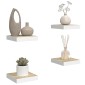 vidaXL Ράφια Τοίχου 4 τεμ. Δρυς και Άσπρο 23x23,5x3,8 εκ. MDF