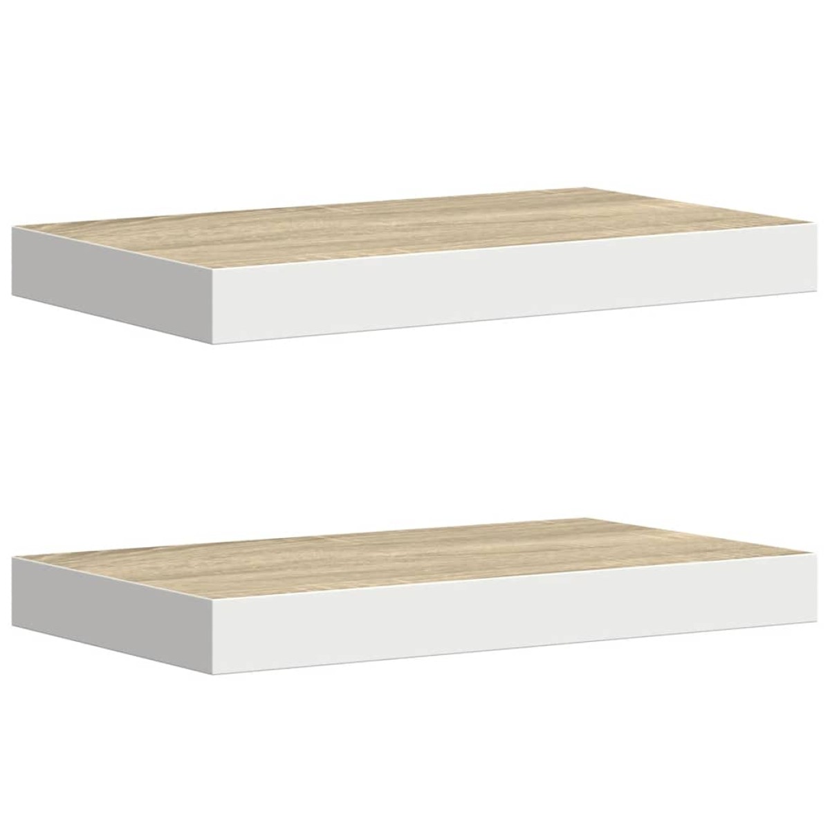 vidaXL Ράφια Τοίχου 2 τεμ. Δρυς/Άσπρο 40x23x3,8 εκ. MDF