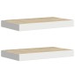 vidaXL Ράφια Τοίχου 2 τεμ. Δρυς/Άσπρο 40x23x3,8 εκ. MDF