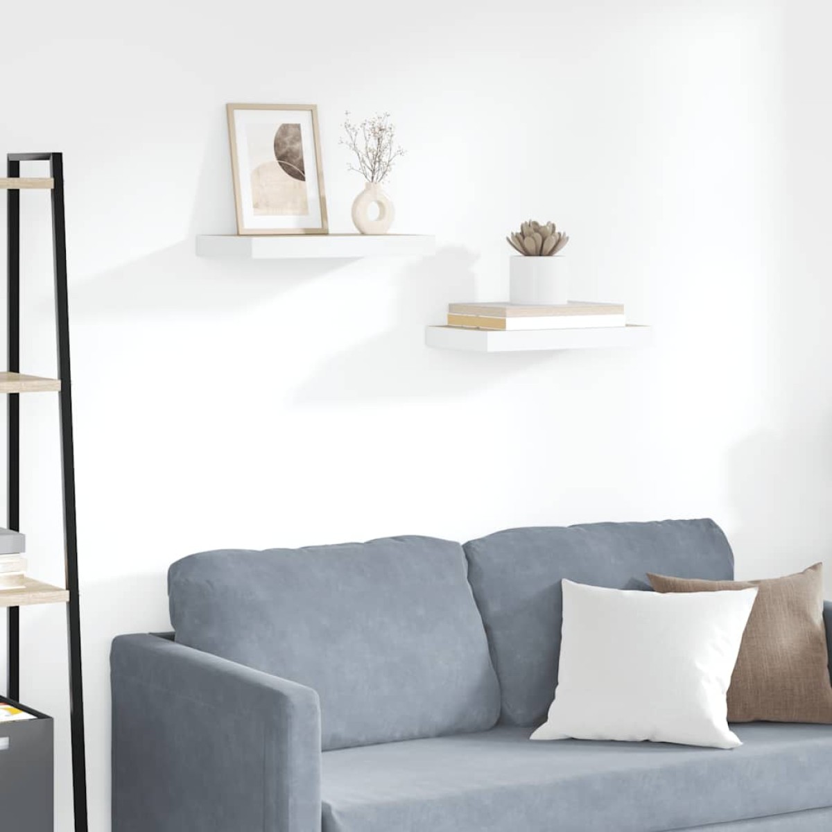 vidaXL Ράφια Τοίχου 2 τεμ. Δρυς/Άσπρο 40x23x3,8 εκ. MDF