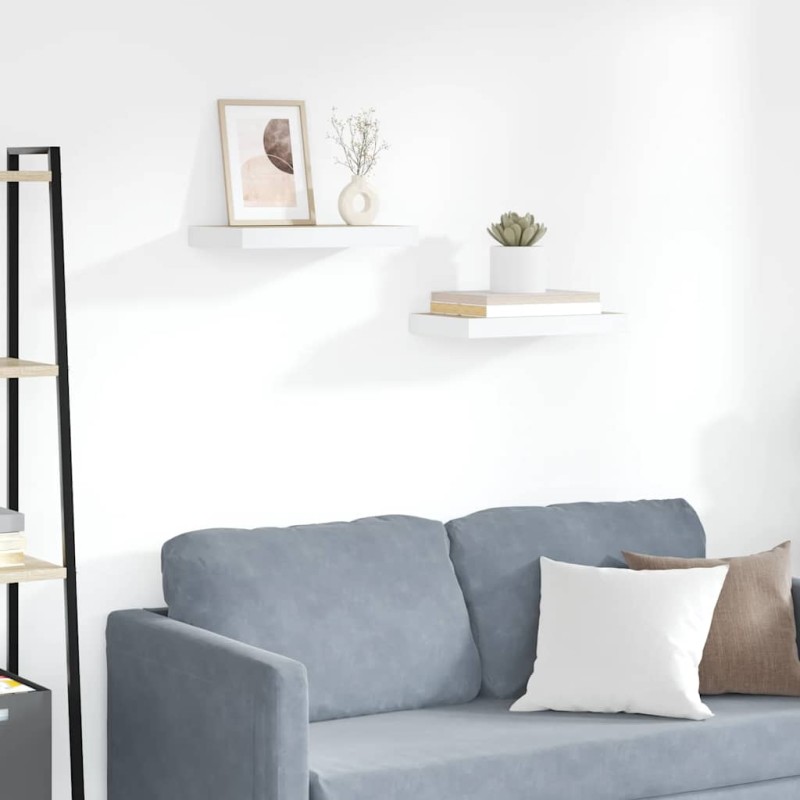 vidaXL Ράφια Τοίχου 2 τεμ. Δρυς/Άσπρο 50x23,5x3,8 εκ. MDF