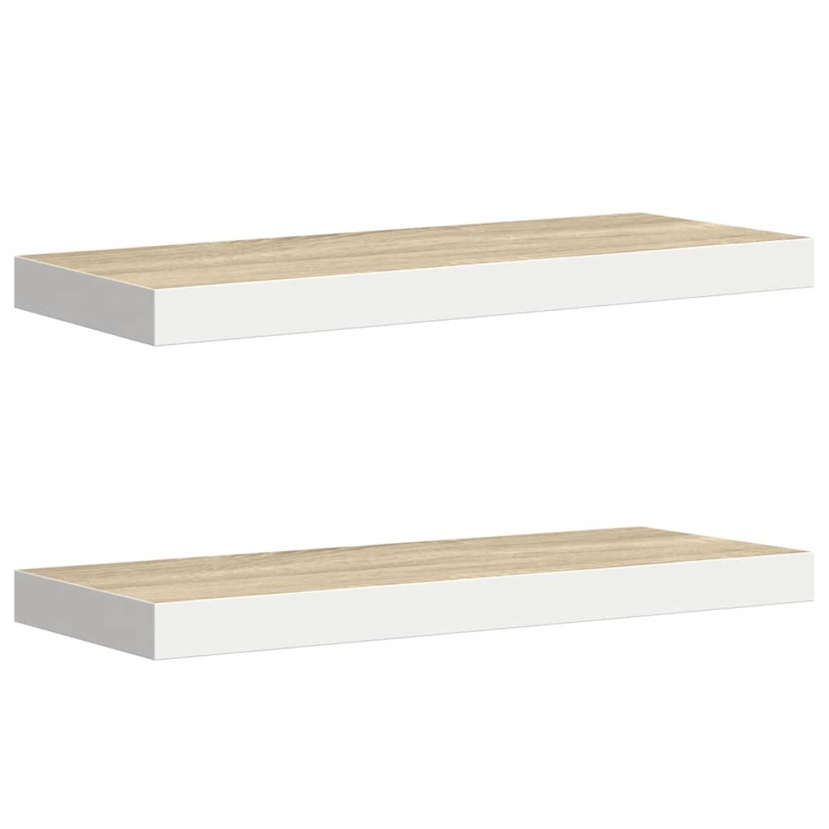 vidaXL Ράφια Τοίχου 2 τεμ. Δρυς/Άσπρο 60 x 23,5 x 3,8 εκ. MDF