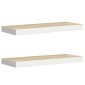 vidaXL Ράφια Τοίχου 2 τεμ. Δρυς/Άσπρο 60 x 23,5 x 3,8 εκ. MDF