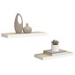 vidaXL Ράφια Τοίχου 2 τεμ. Δρυς/Άσπρο 60 x 23,5 x 3,8 εκ. MDF