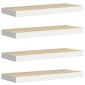 vidaXL Ράφια Τοίχου 4 τεμ. Δρυς/Άσπρο 60x23,5x3,8 εκ. MDF